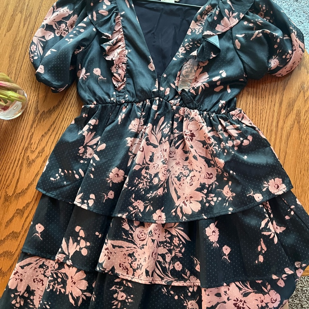 Saltwater LUXE Pink Puff Sleeve Mini Dress